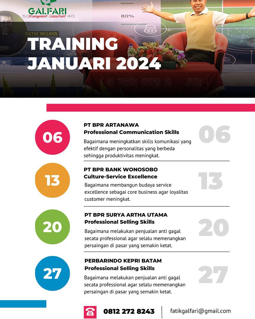 Jadwal Training Januari 2024